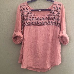 Mine Too Pink Floral Blouse